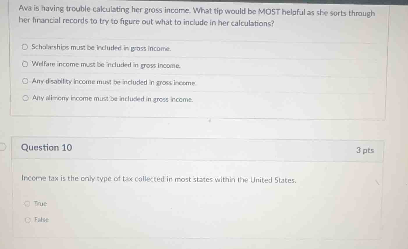 ava is having trouble calculating her gross income. what tip would be m…
