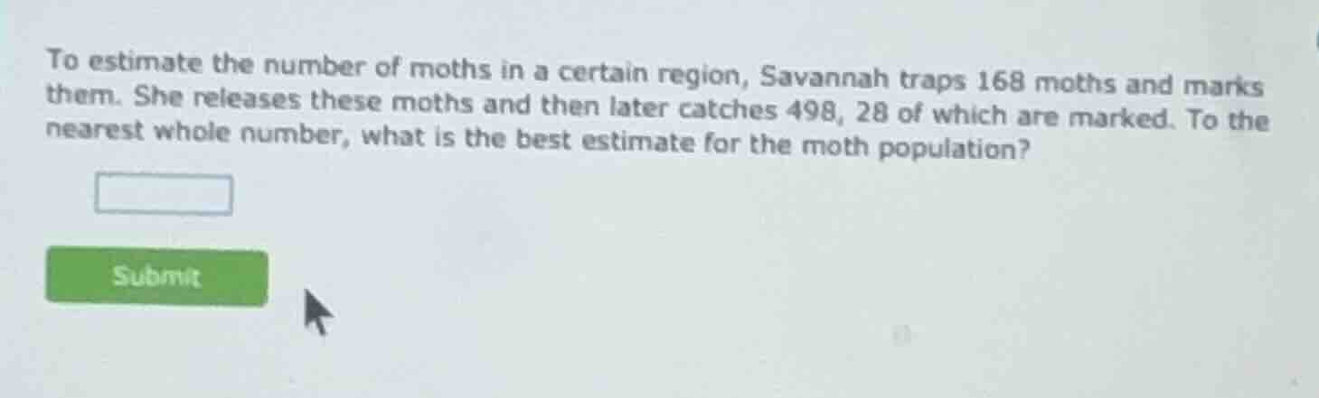 to estimate the number of moths in a certain region, savannah traps 168…
