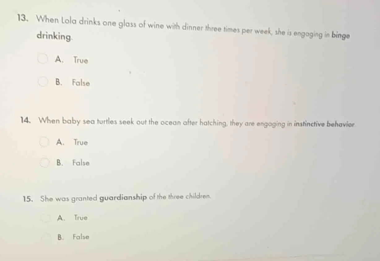 13. when lola drinks one glass of wine with dinner three times per week…