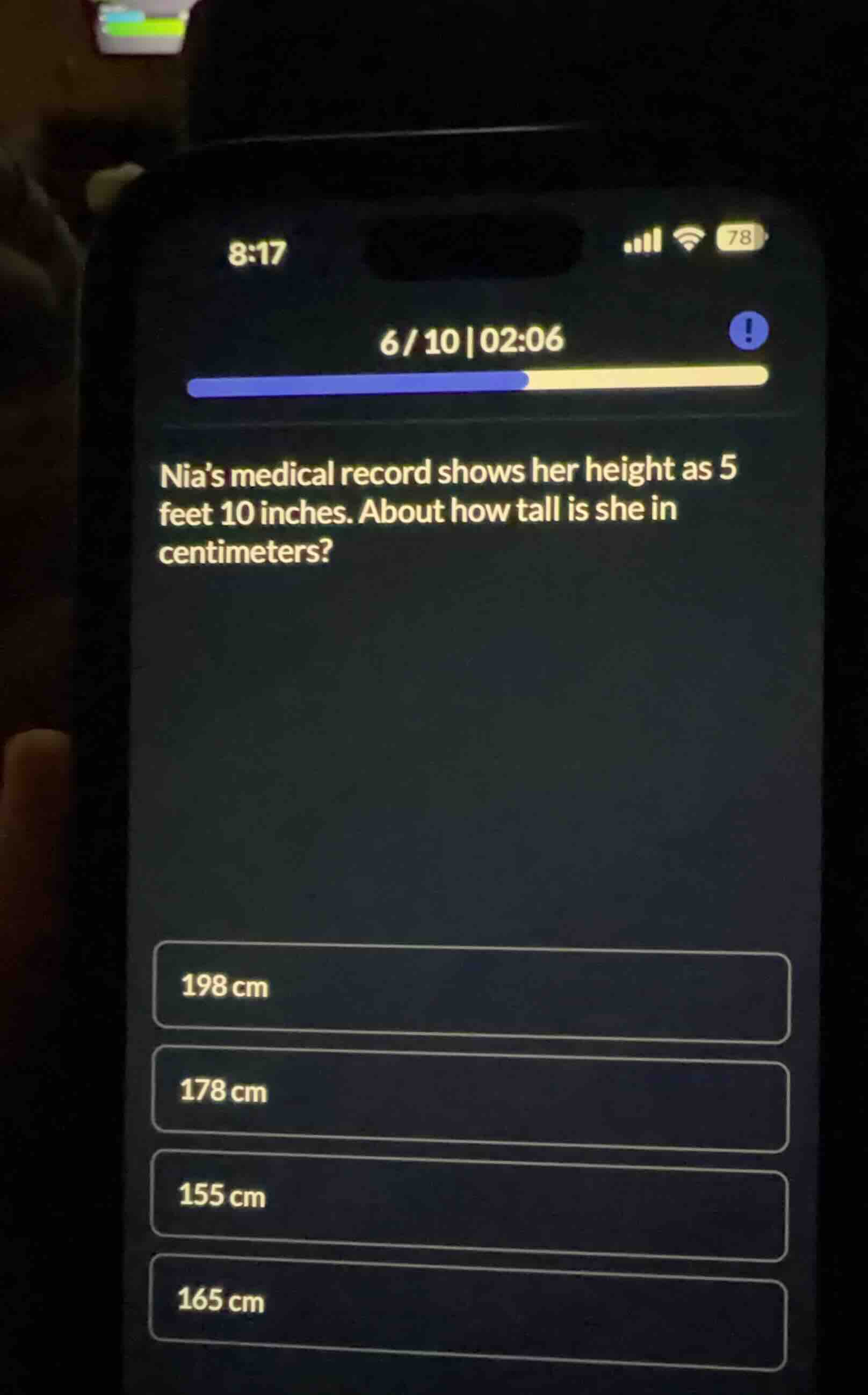 nias medical record shows her height as 5 feet 10 inches. about how tal…