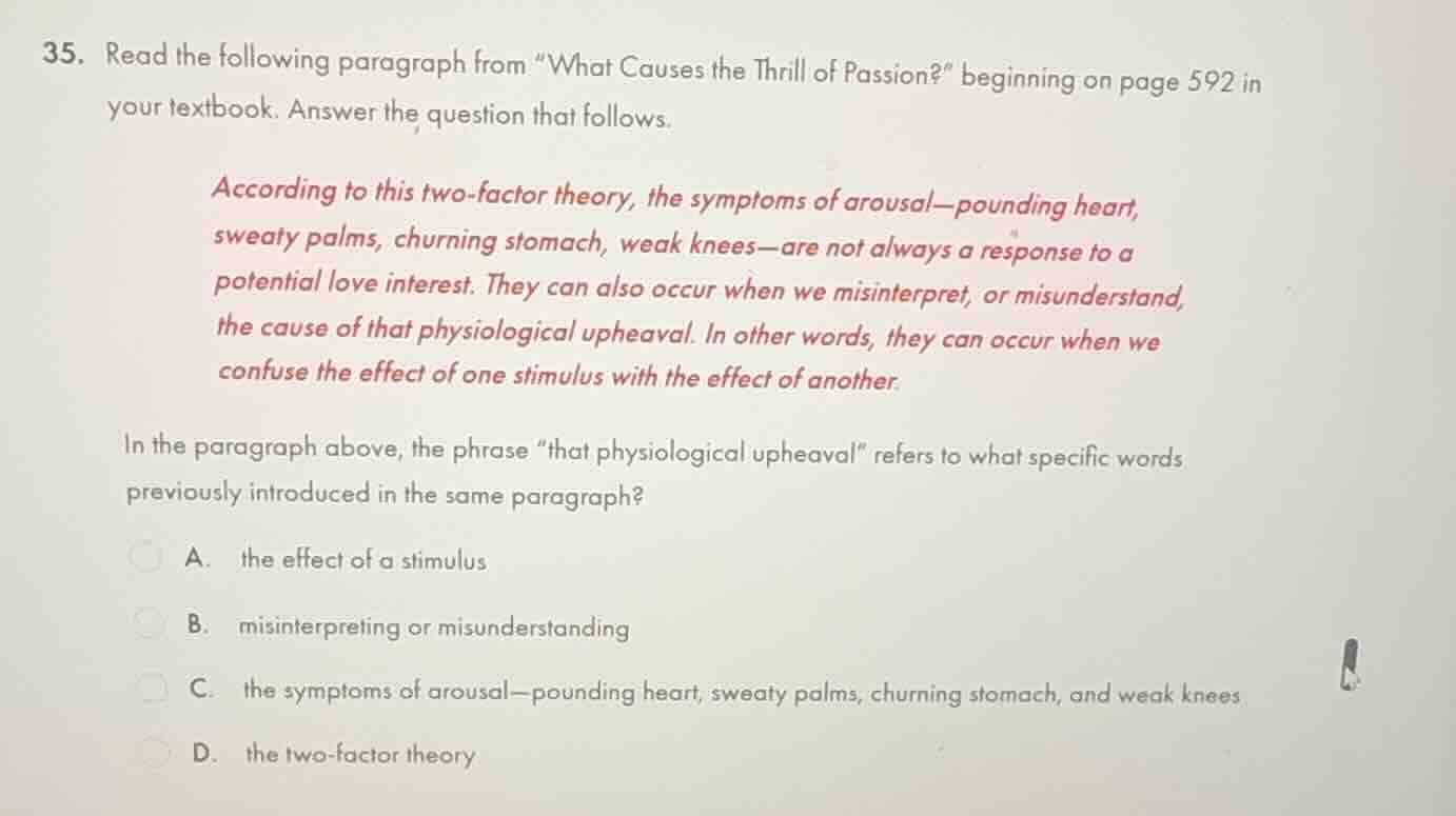 35. read the following paragraph from \what causes the thrill of passio…