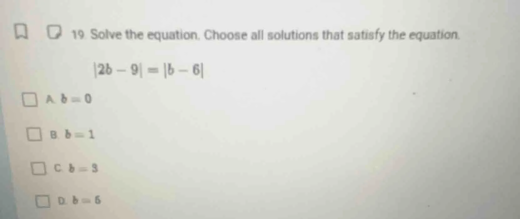 19. solve the equation. choose all solutions that satisfy the equation.…
