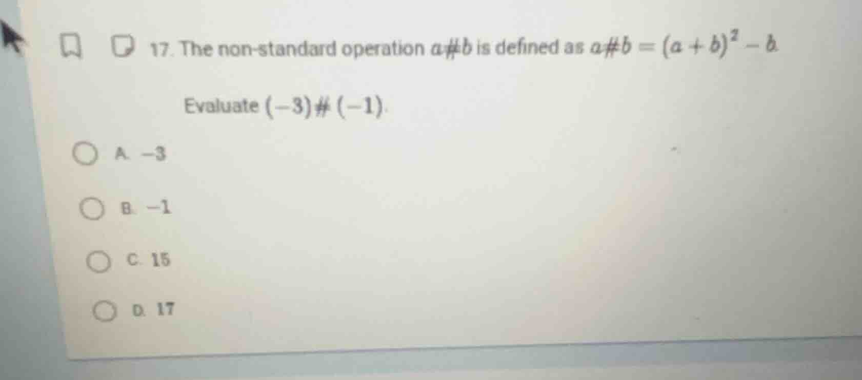 17. the non-standard operation ( a # b ) is defined as ( a # b = (a + b…
