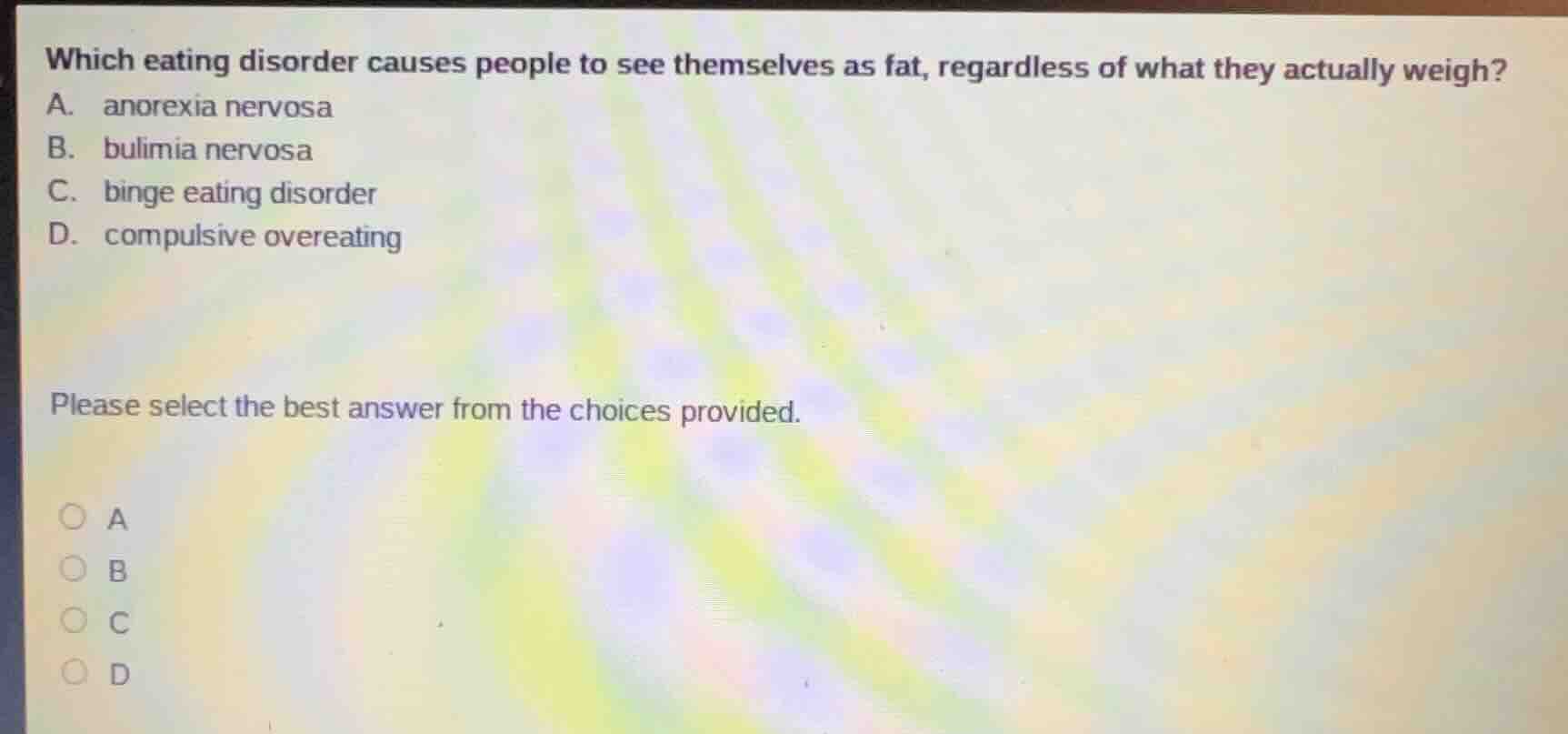 which eating disorder causes people to see themselves as fat, regardles…