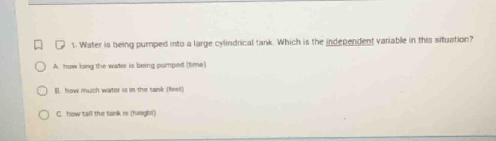 1. water is being pumped into a large cylindrical tank. which is the in…
