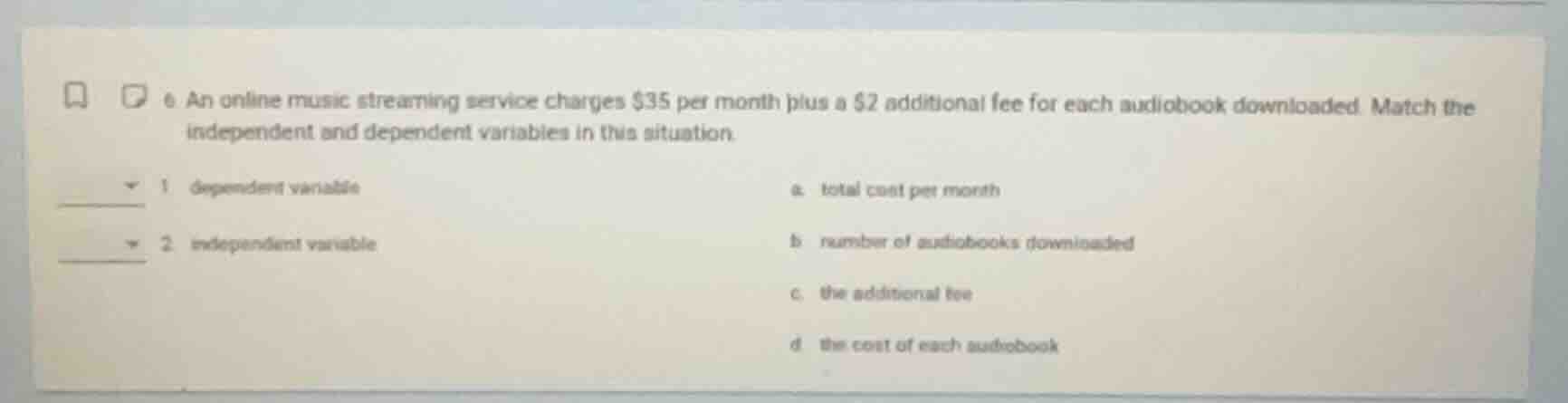 6. an online music streaming service charges $35 per month plus a $2 ad…