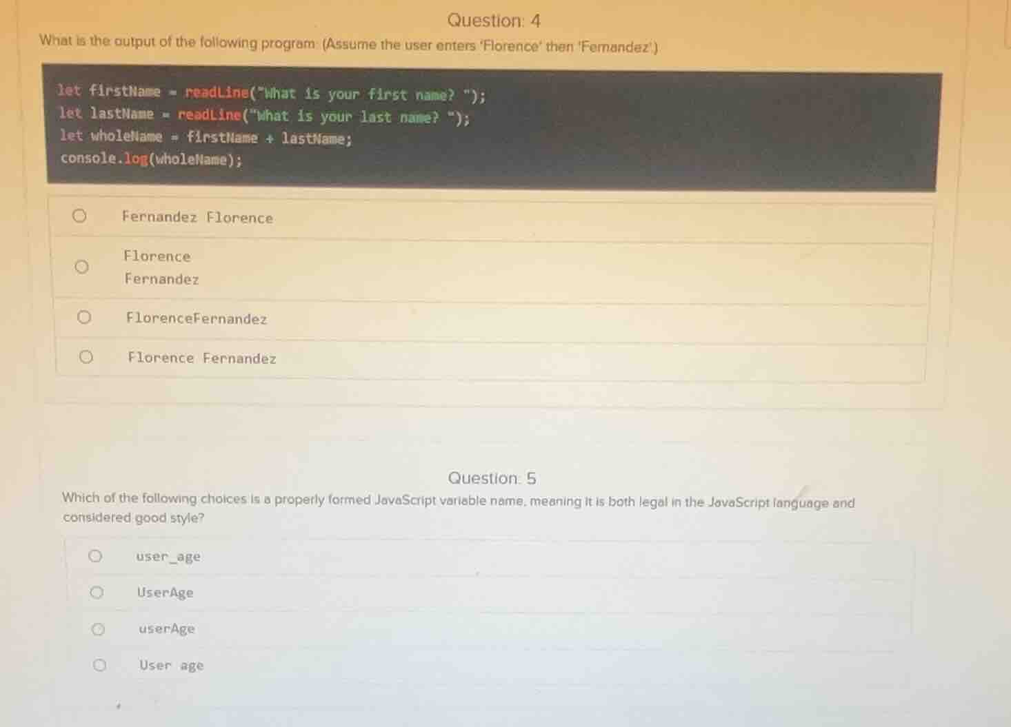 question: 4 what is the output of the following program (assume the use…