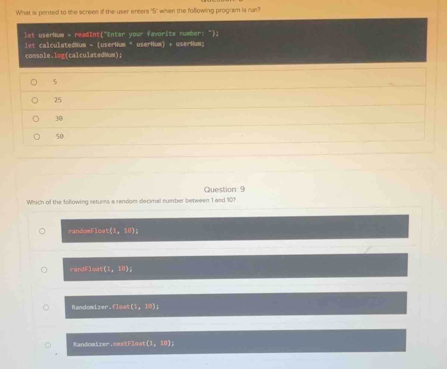 what is printed to the screen if the user enters 5 when the following p…