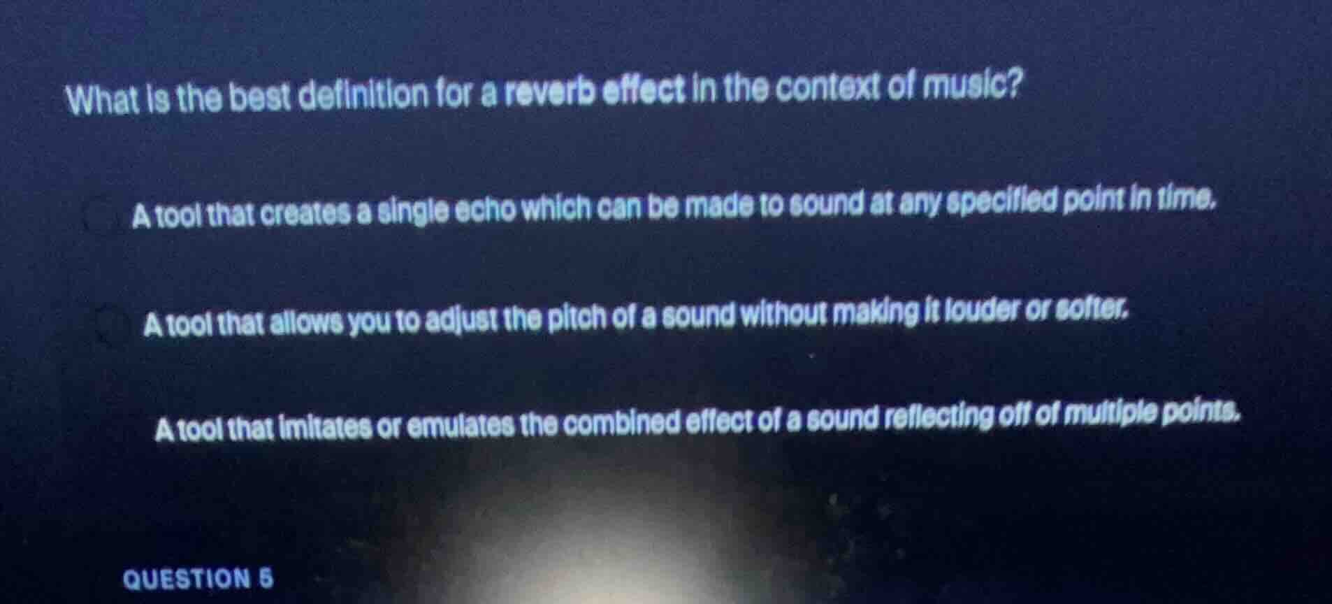 what is the best definition for a reverb effect in the context of music…