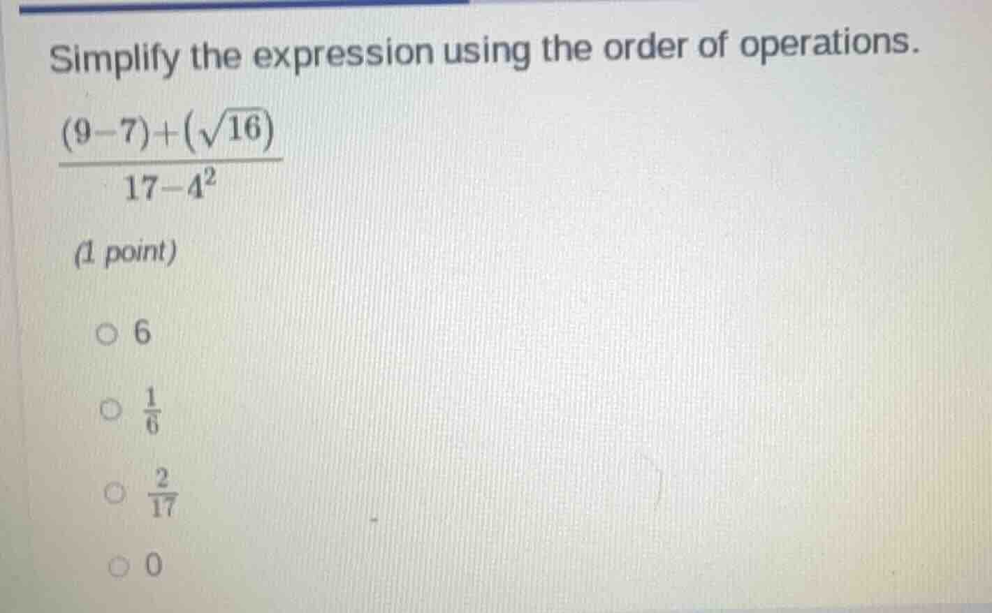 simplify the expression using the order of operations.\\(\frac{(9 - 7) …