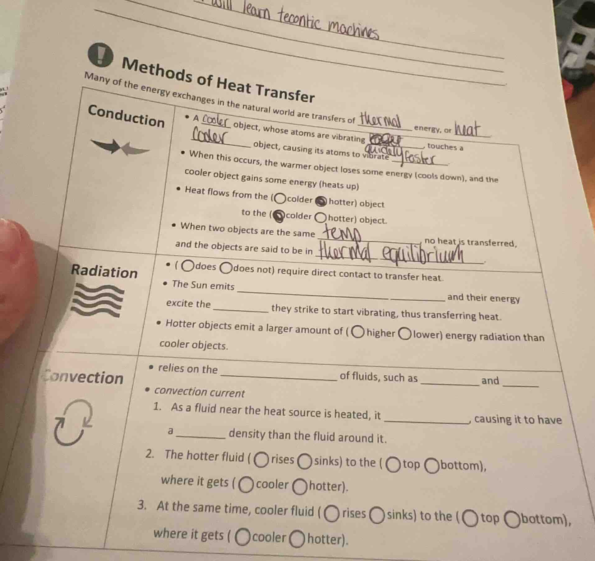 methods of heat transfer many of the energy exchanges in the natural wo…