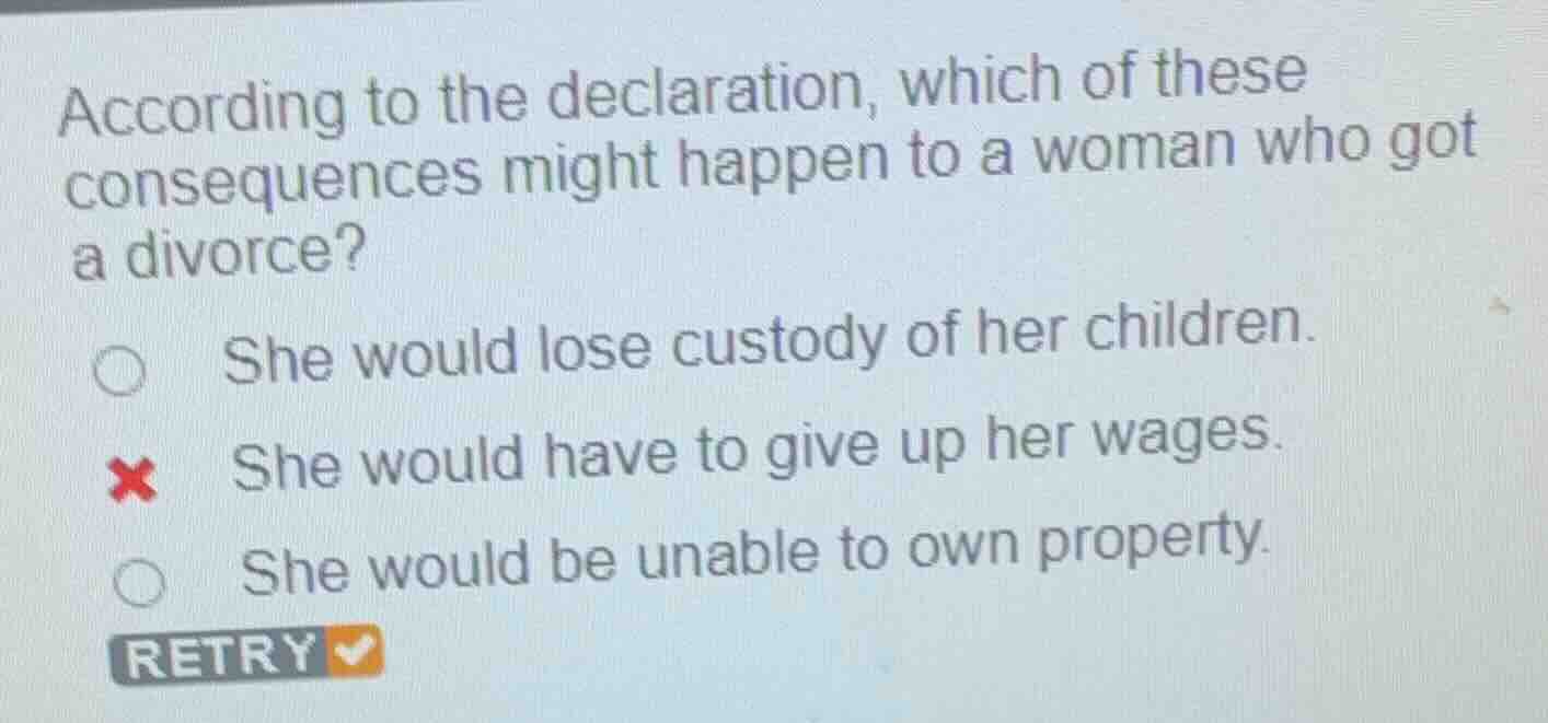 according to the declaration, which of these consequences might happen …