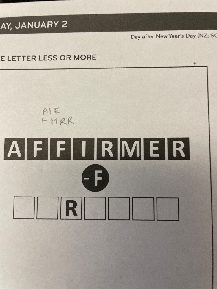 ay, january 2 day after new years day (nz; sc e letter less or more aie…