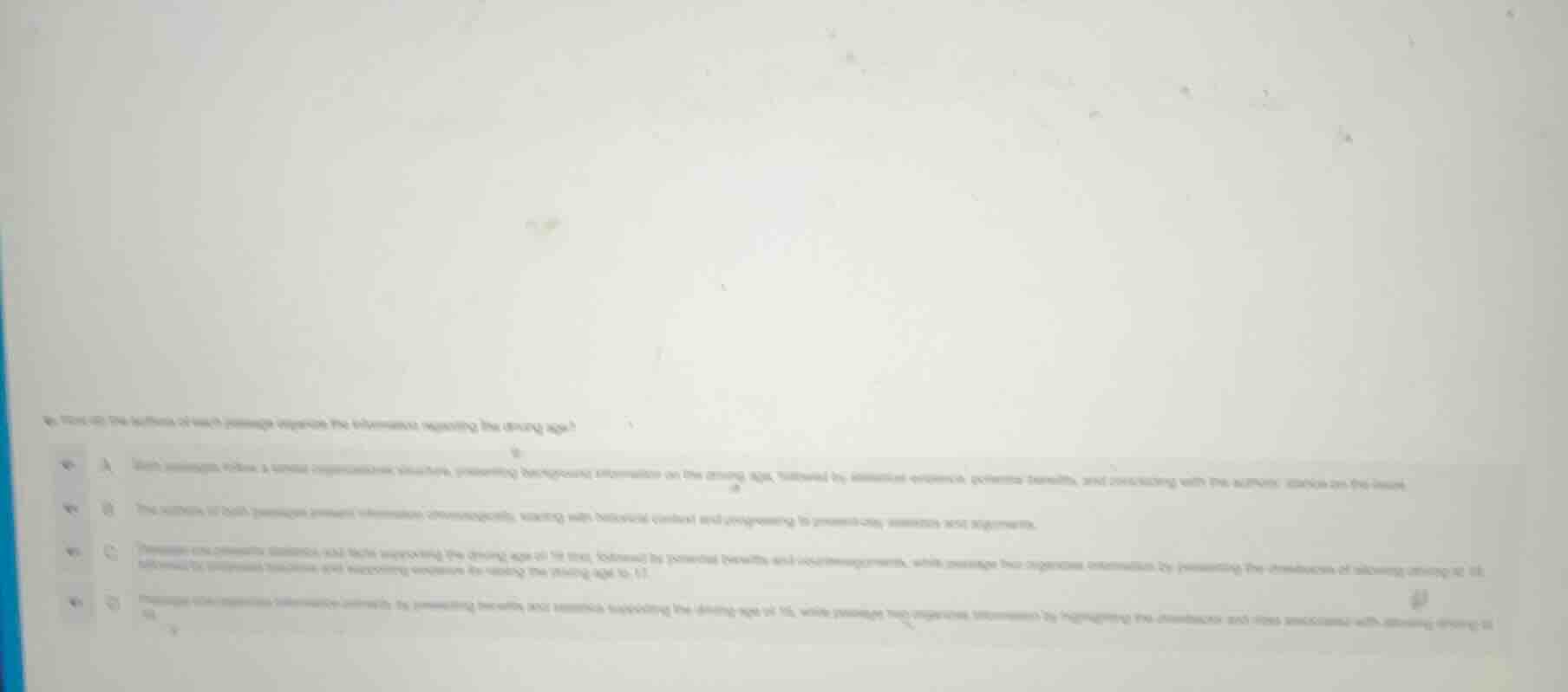 6. how do the authors of each passage organize the information regardin…