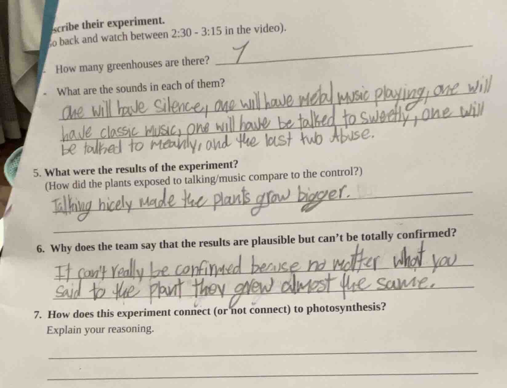 scribe their experiment. o back and watch between 2:30 - 3:15 in the vi…