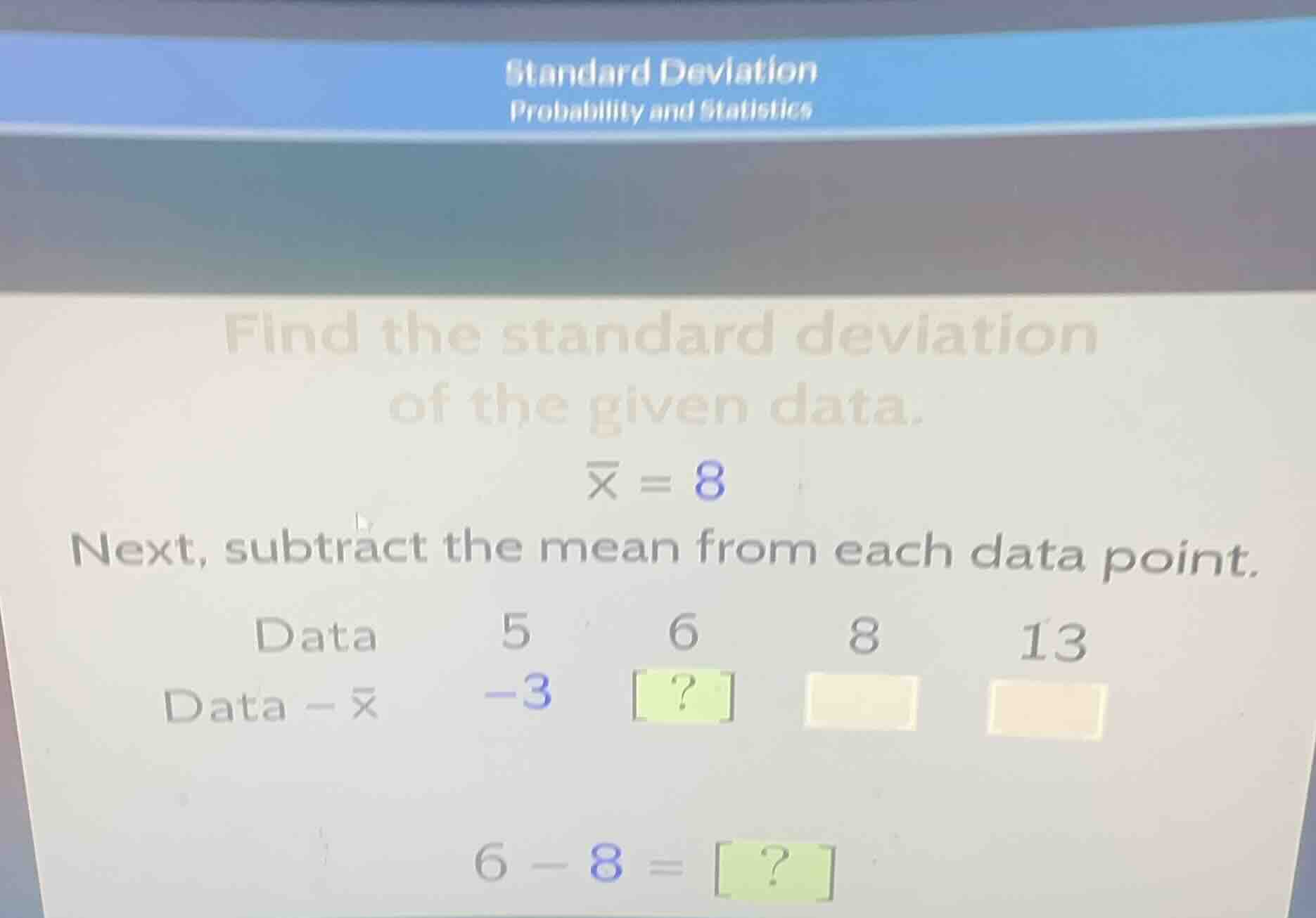 standard deviation probability and statistics find the standard deviati…