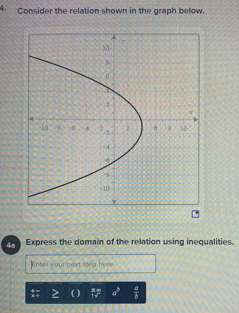 4. consider the relation shown in the graph below. graph of a relation …