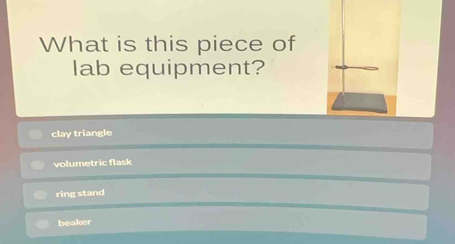what is this piece of lab equipment? clay triangle volumetric flask rin…