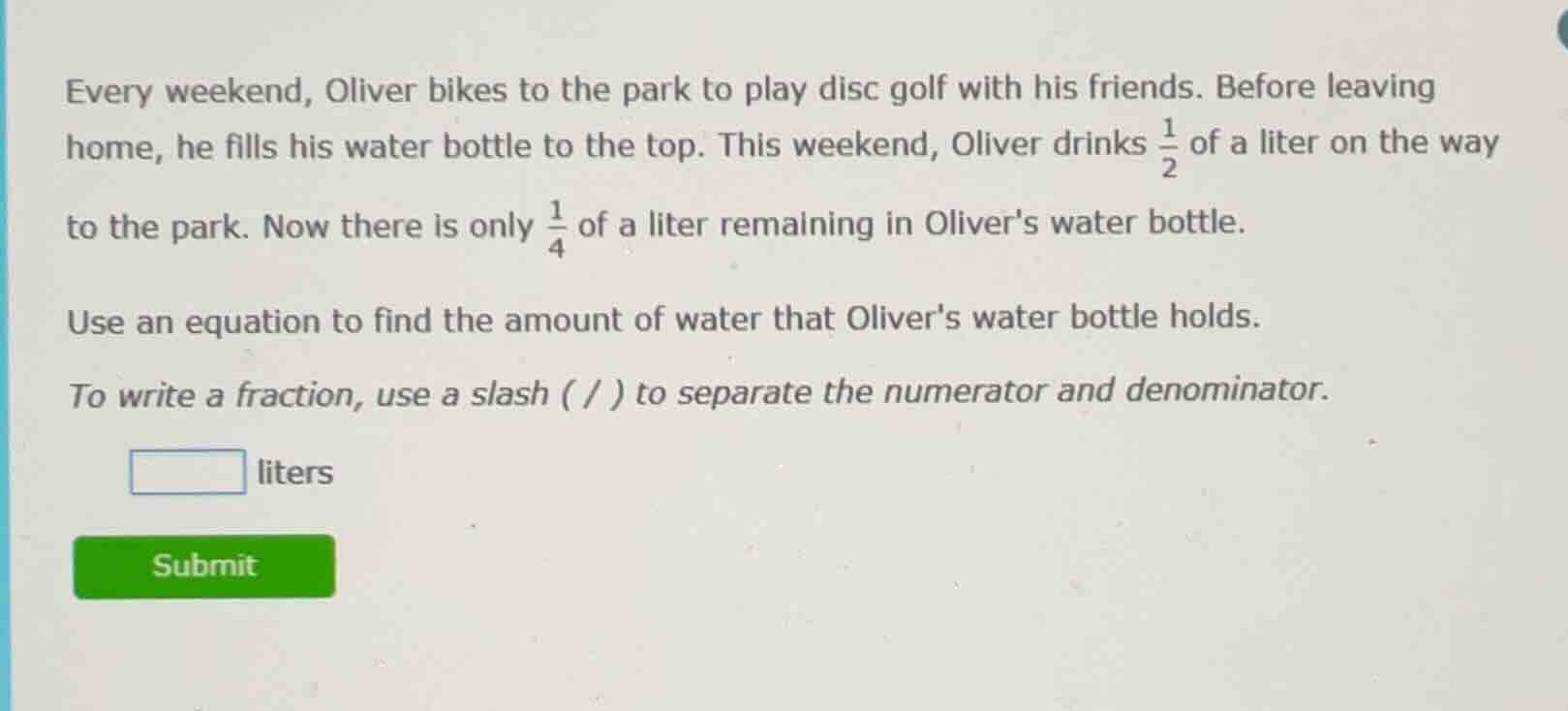 every weekend, oliver bikes to the park to play disc golf with his frie…