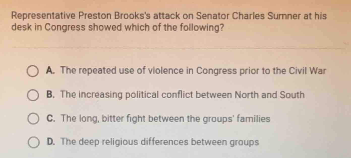 representative preston brookss attack on senator charles sumner at his …