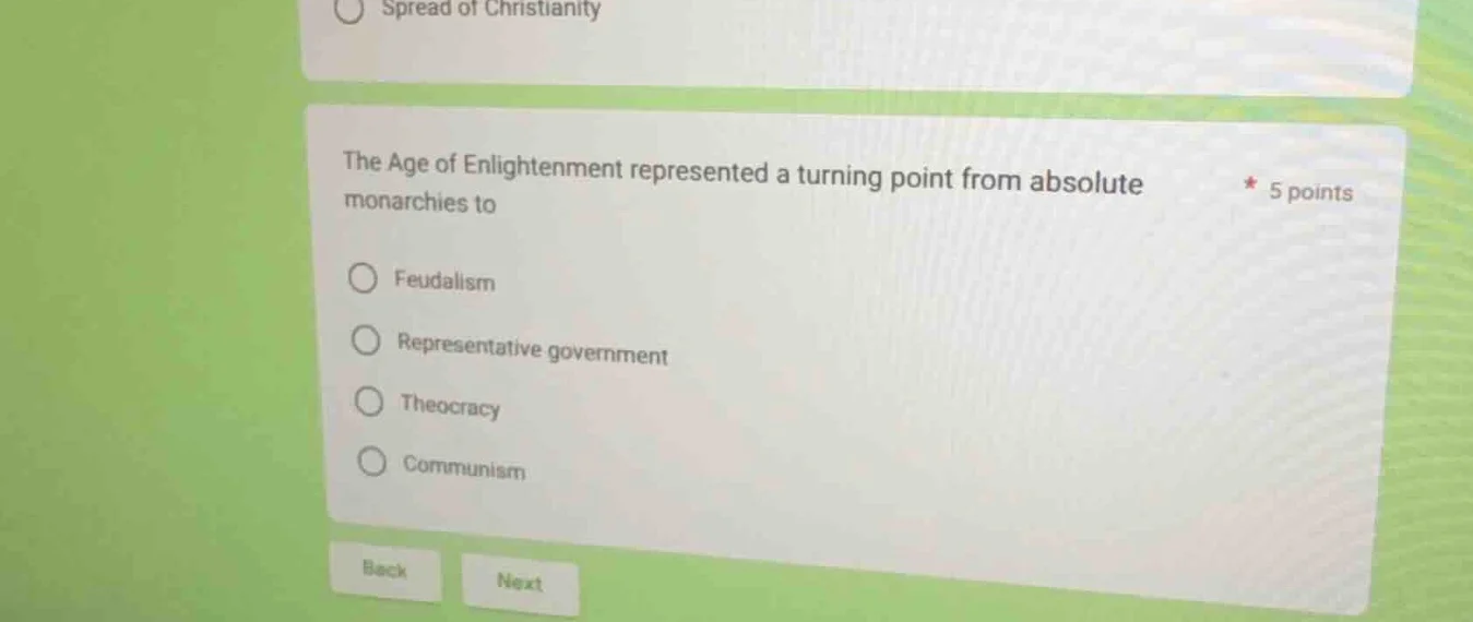 the age of enlightenment represented a turning point from absolute mona…
