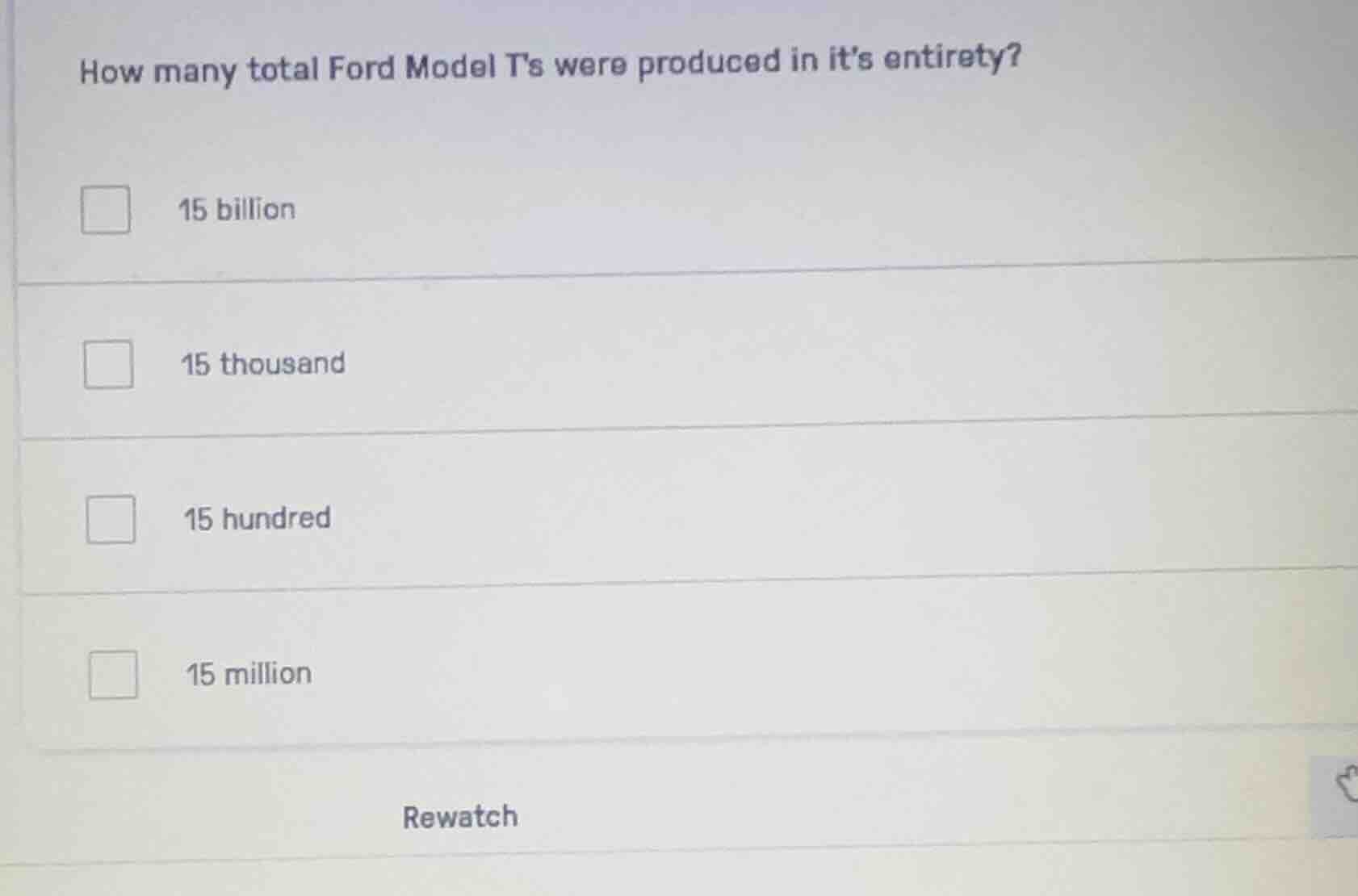 how many total ford model ts were produced in its entirety? □ 15 billio…