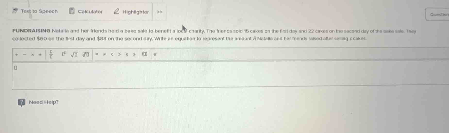 fundraising natalia and her friends held a bake sale to benefit a local…