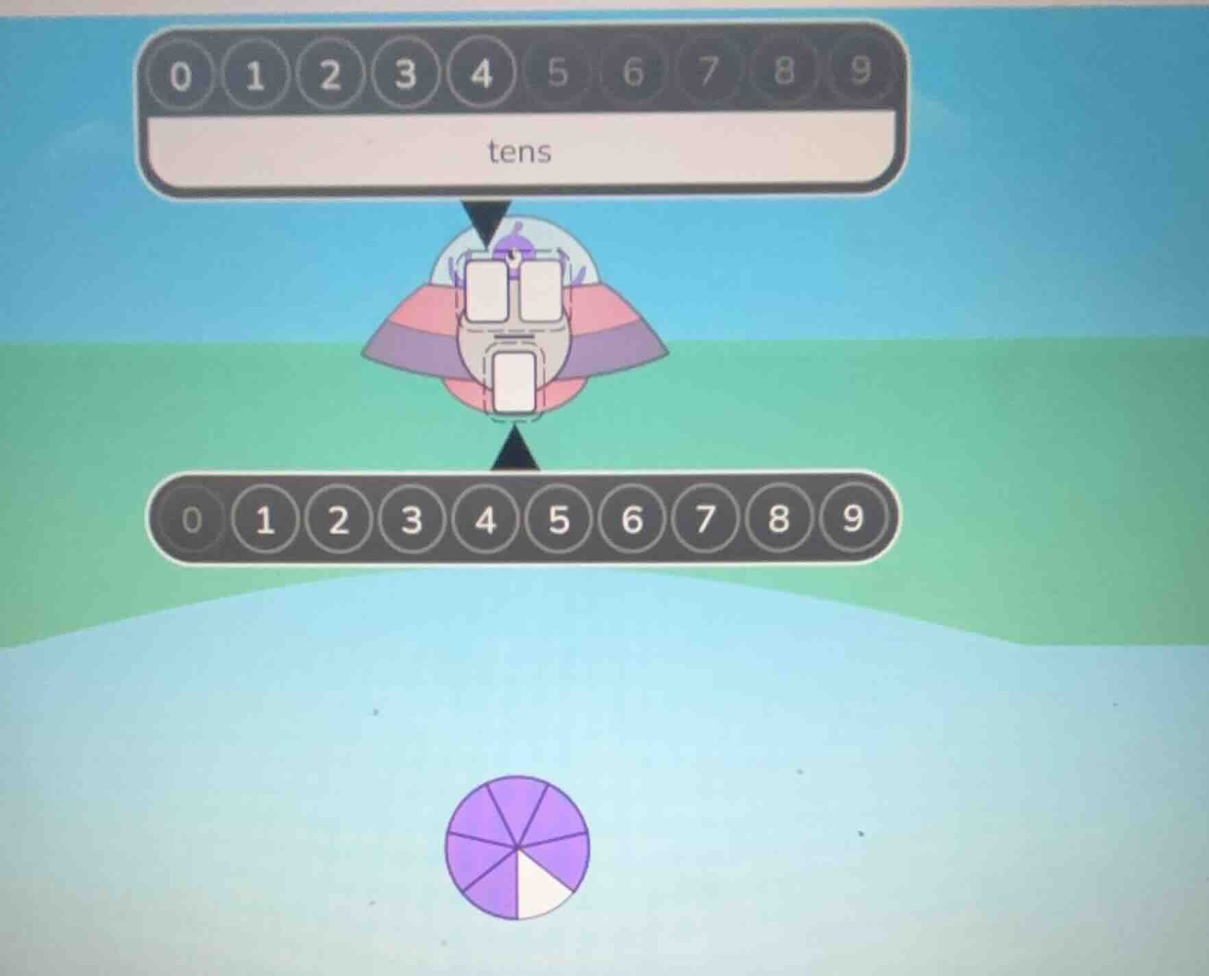 there is a number selection area for tens place (with numbers 0 - 9 abo…