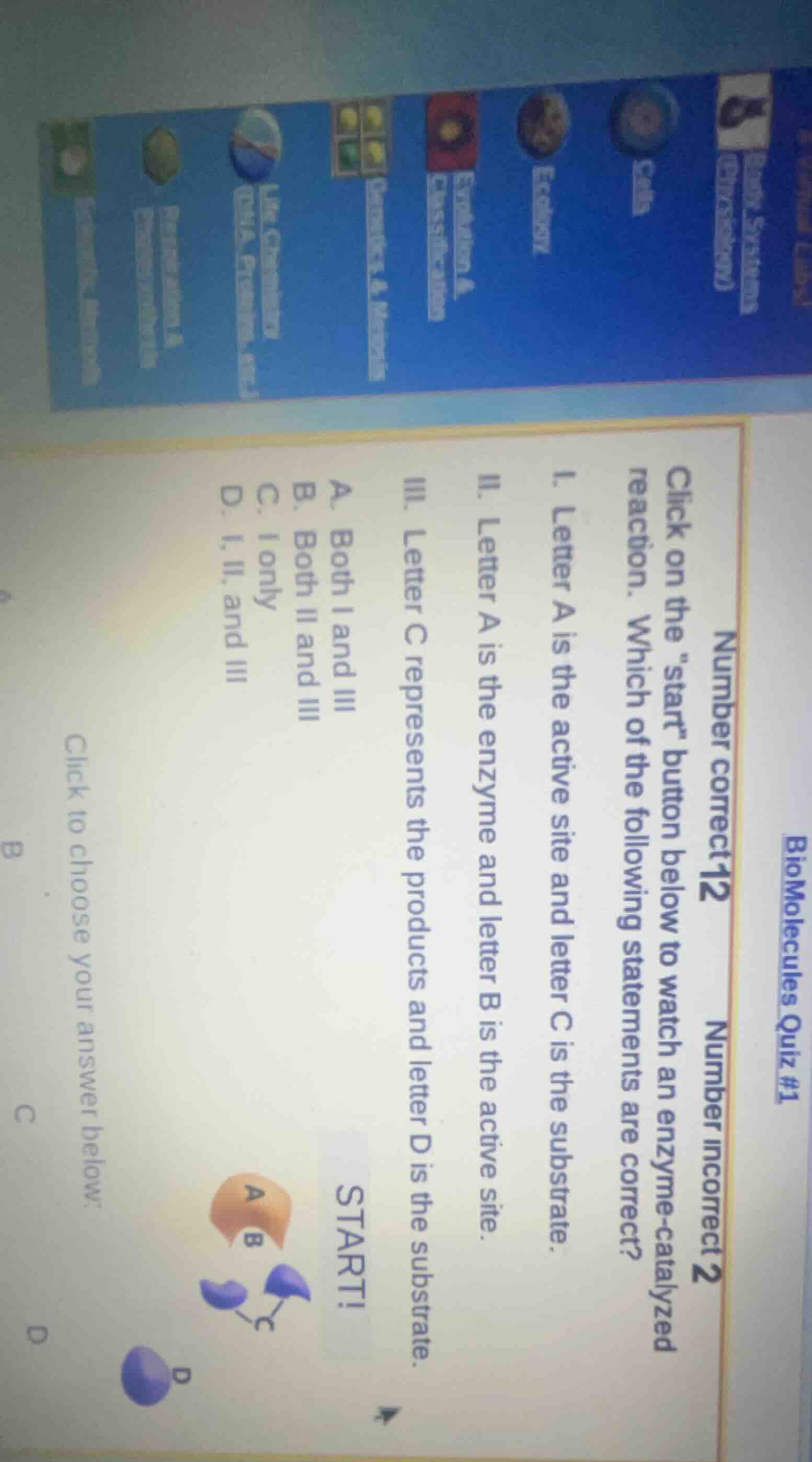 biomolecules quiz #1 number correct12 number incorrect 2 click on the \…