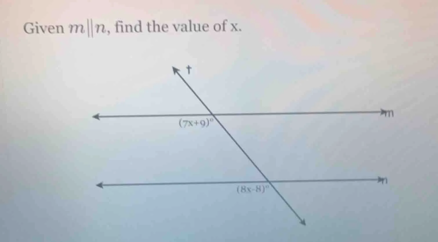 given $m \\parallel n$, find the value of $x$.