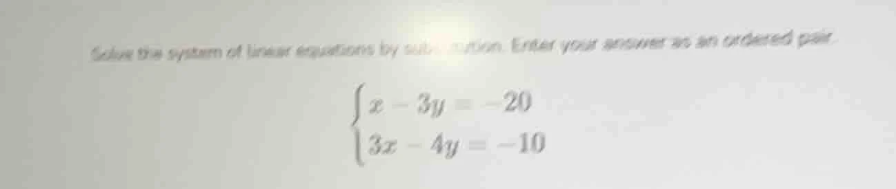 solve the system of linear equations by substitution. enter your answer…