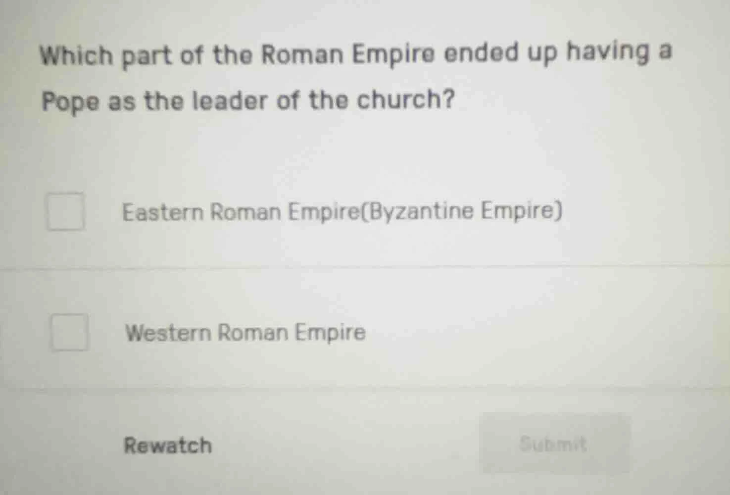 which part of the roman empire ended up having a pope as the leader of …