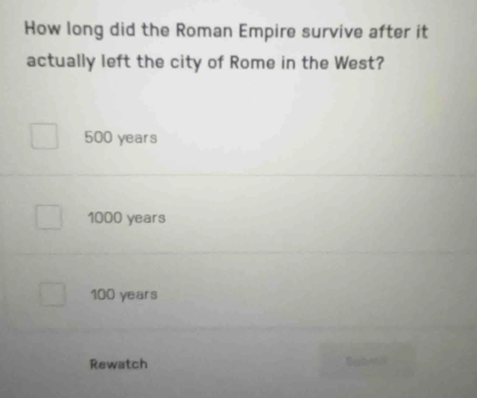 how long did the roman empire survive after it actually left the city o…