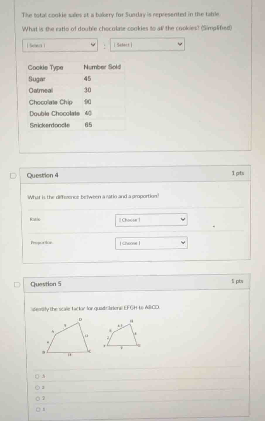 the total cookie sales at a bakery for sunday is represented in the tab…