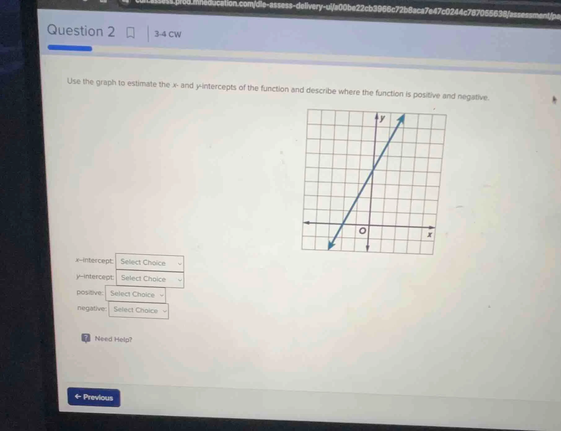 question 2 3-4 cw use the graph to estimate the x- and y-intercepts of …