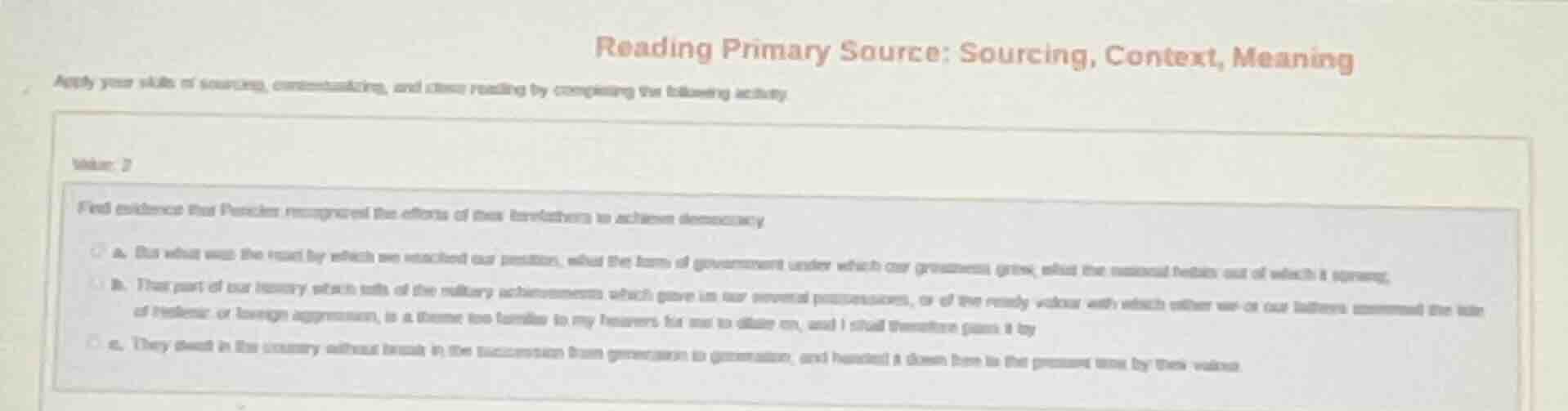 reading primary source: sourcing, context, meaning apply your skills of…