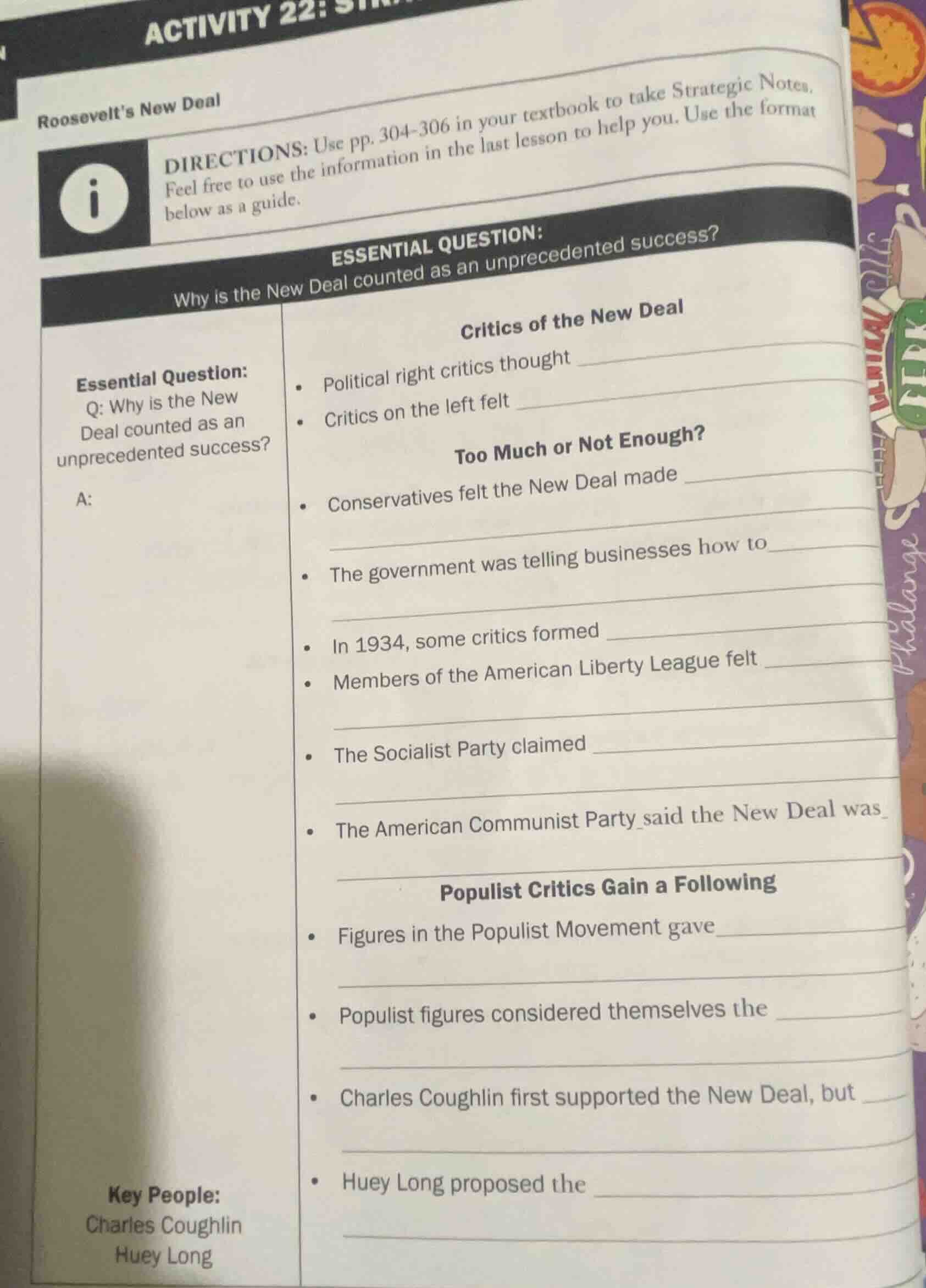 activity 22: roosevelts new deal directions: use pp. 304-306 in your te…