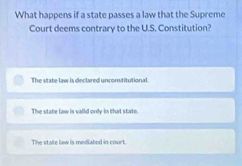 what happens if a state passes a law that the supreme court deems contr…