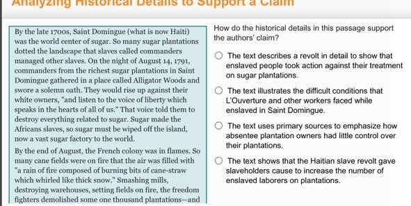 analyzing historical details to support a claim by the late 1700s, sain…