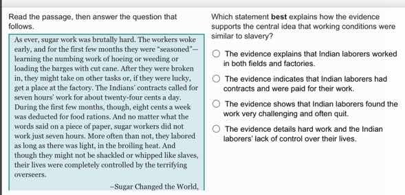 read the passage, then answer the question that follows. as ever, sugar…