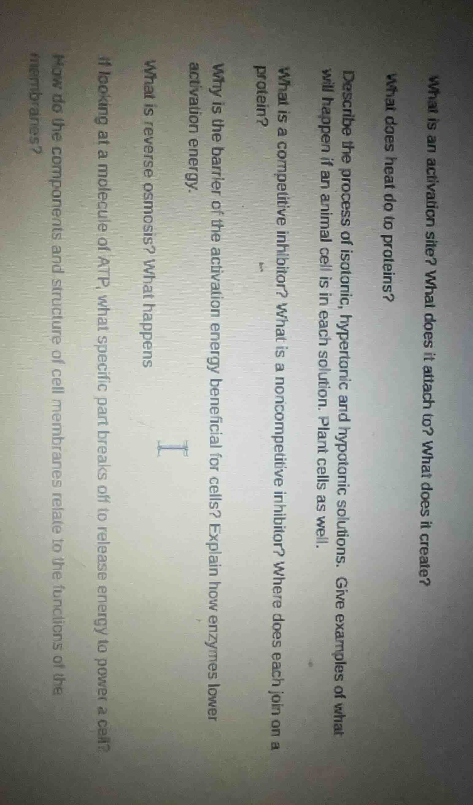 what is an activation site? what does it attach to? what does it create…