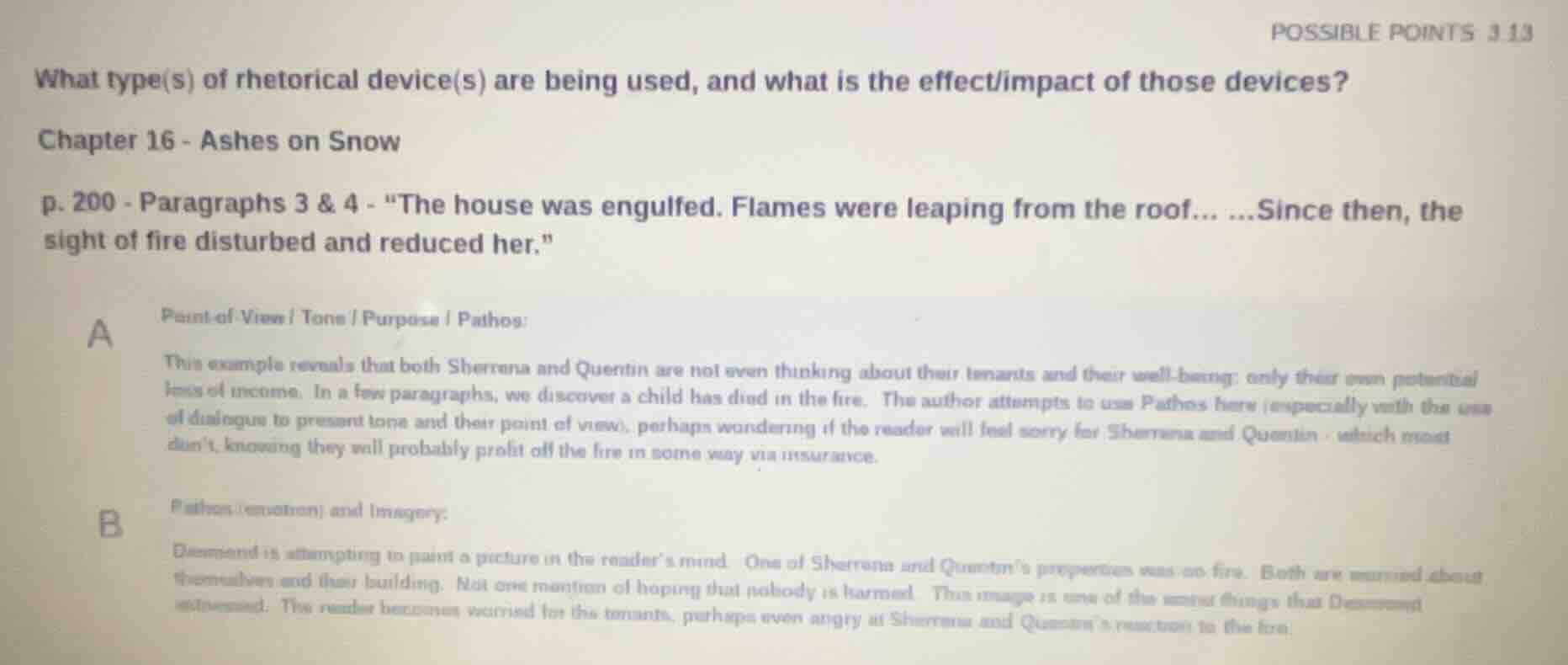 what type(s) of rhetorical device(s) are being used, and what is the ef…