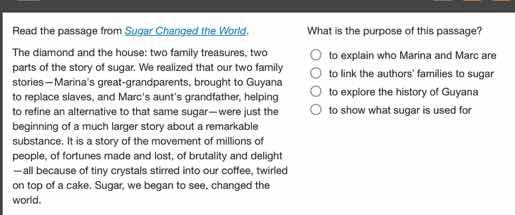 read the passage from sugar changed the world. the diamond and the hous…