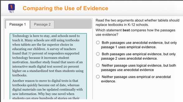 comparing the use of evidence passage 1 passage 2 technology is here to…