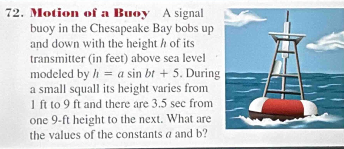 72. motion of a buoy a signal buoy in the chesapeake bay bobs up and do…
