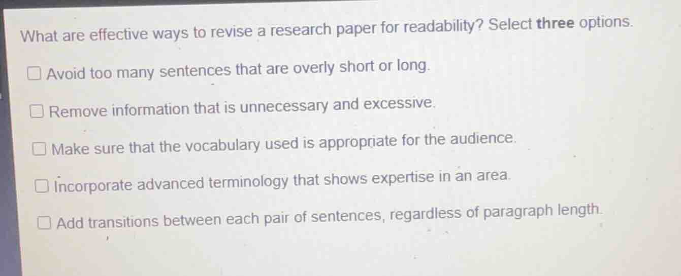 what are effective ways to revise a research paper for readability? sel…