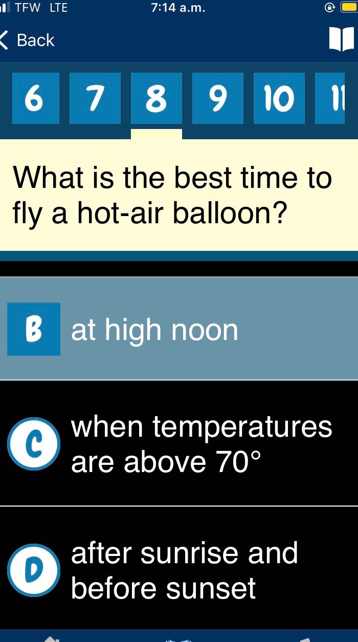 what is the best time to fly a hot - air balloon? b at high noon c when…