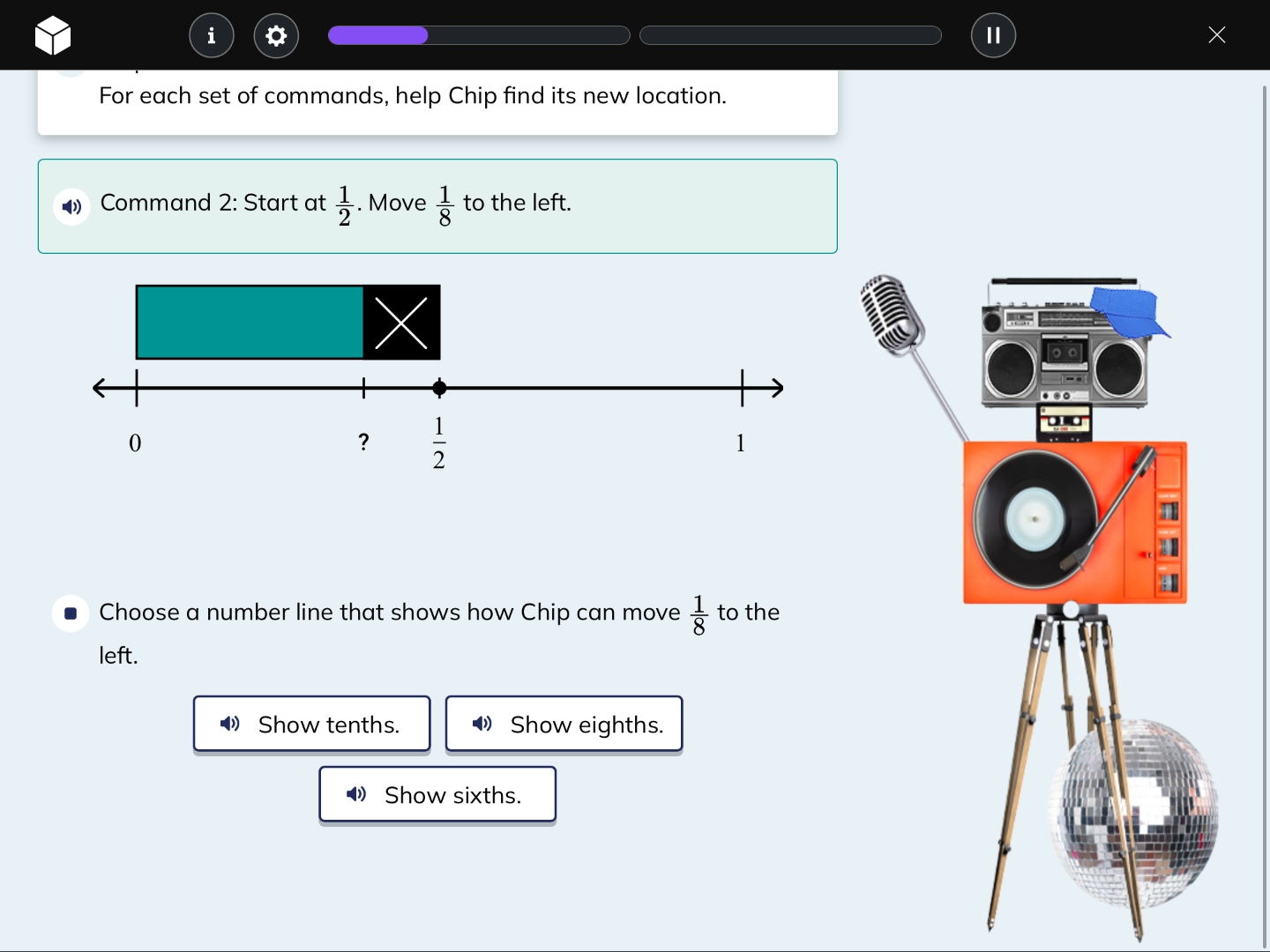 for each set of commands, help chip find its new location. command 2: s…