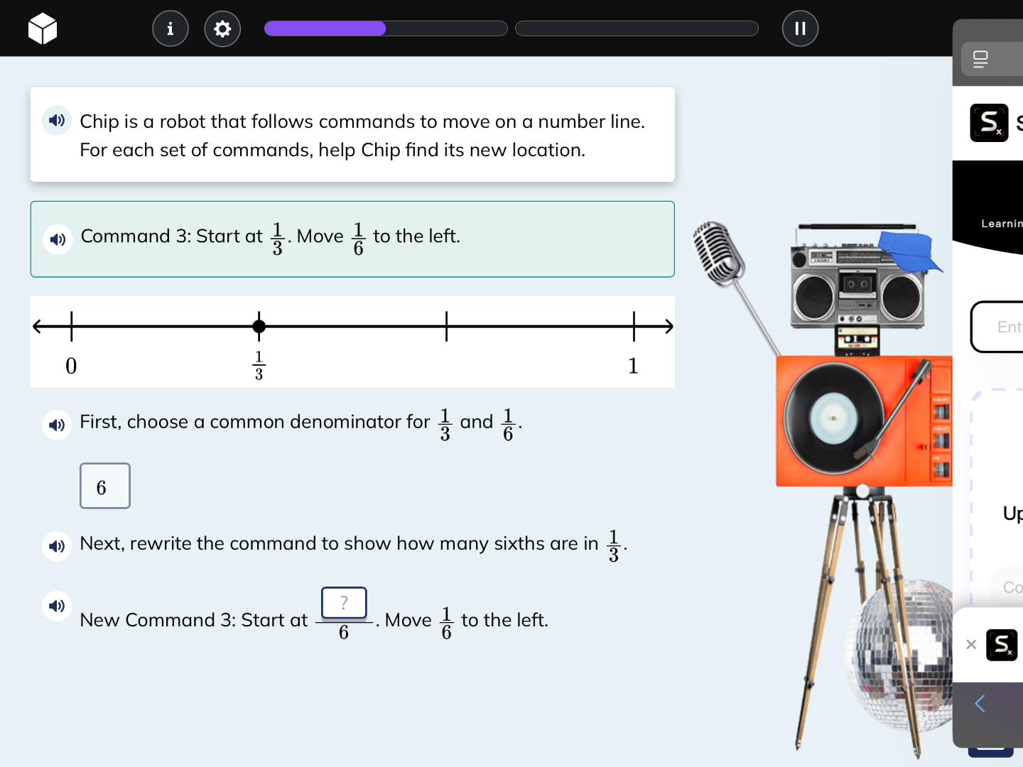 chip is a robot that follows commands to move on a number line. for eac…