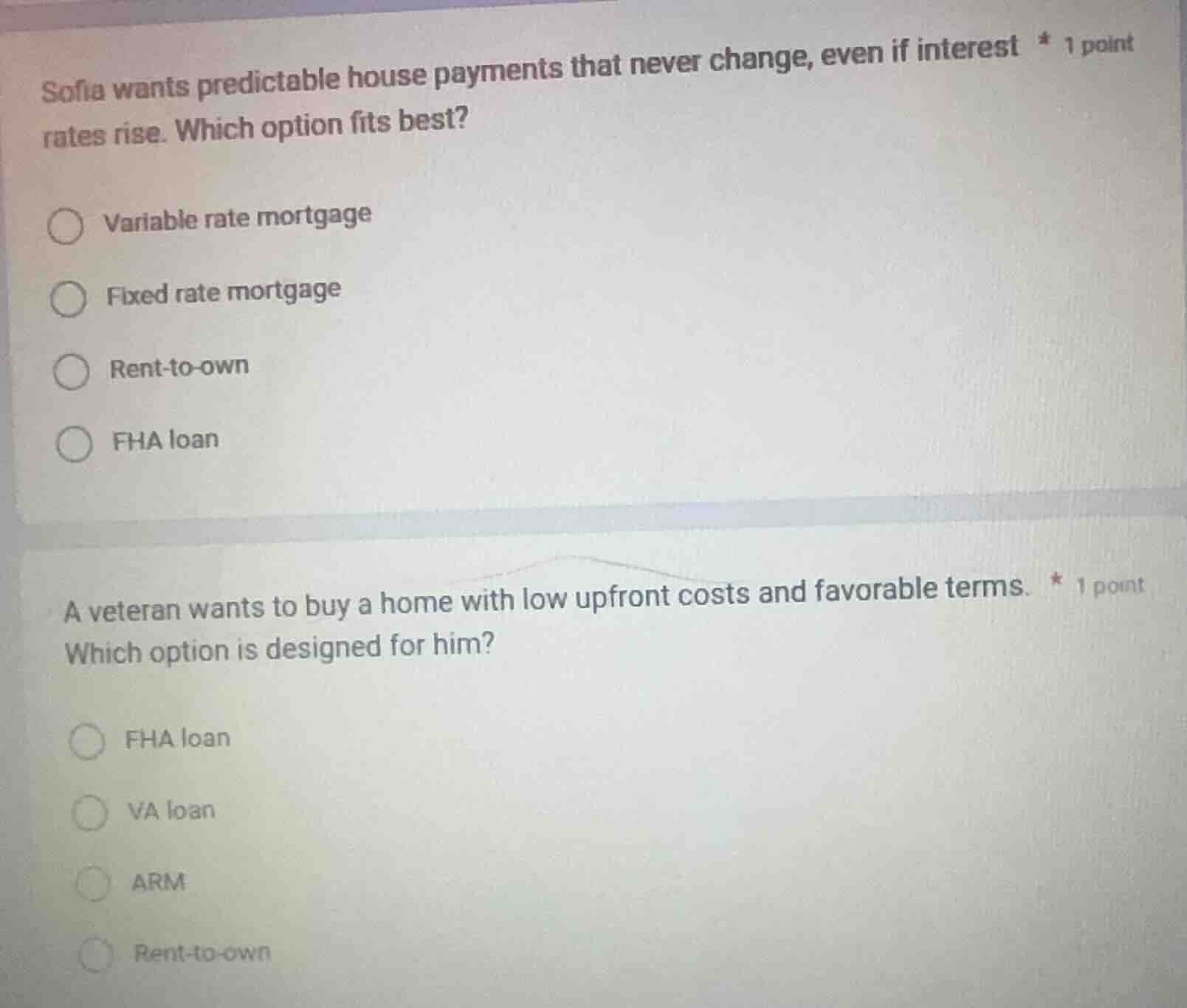 sofia wants predictable house payments that never change, even if inter…